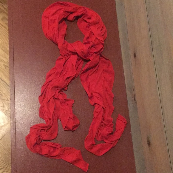 Accessories - Long Red Ruffle Scarf
